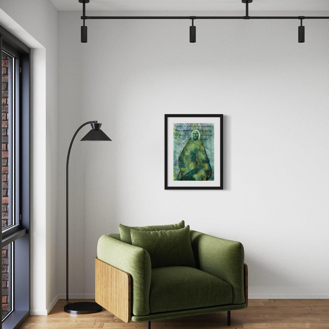 Ivartji AR Print displayed in a contemporary space, blending Aboriginal artistry with digital storytelling innovation.
