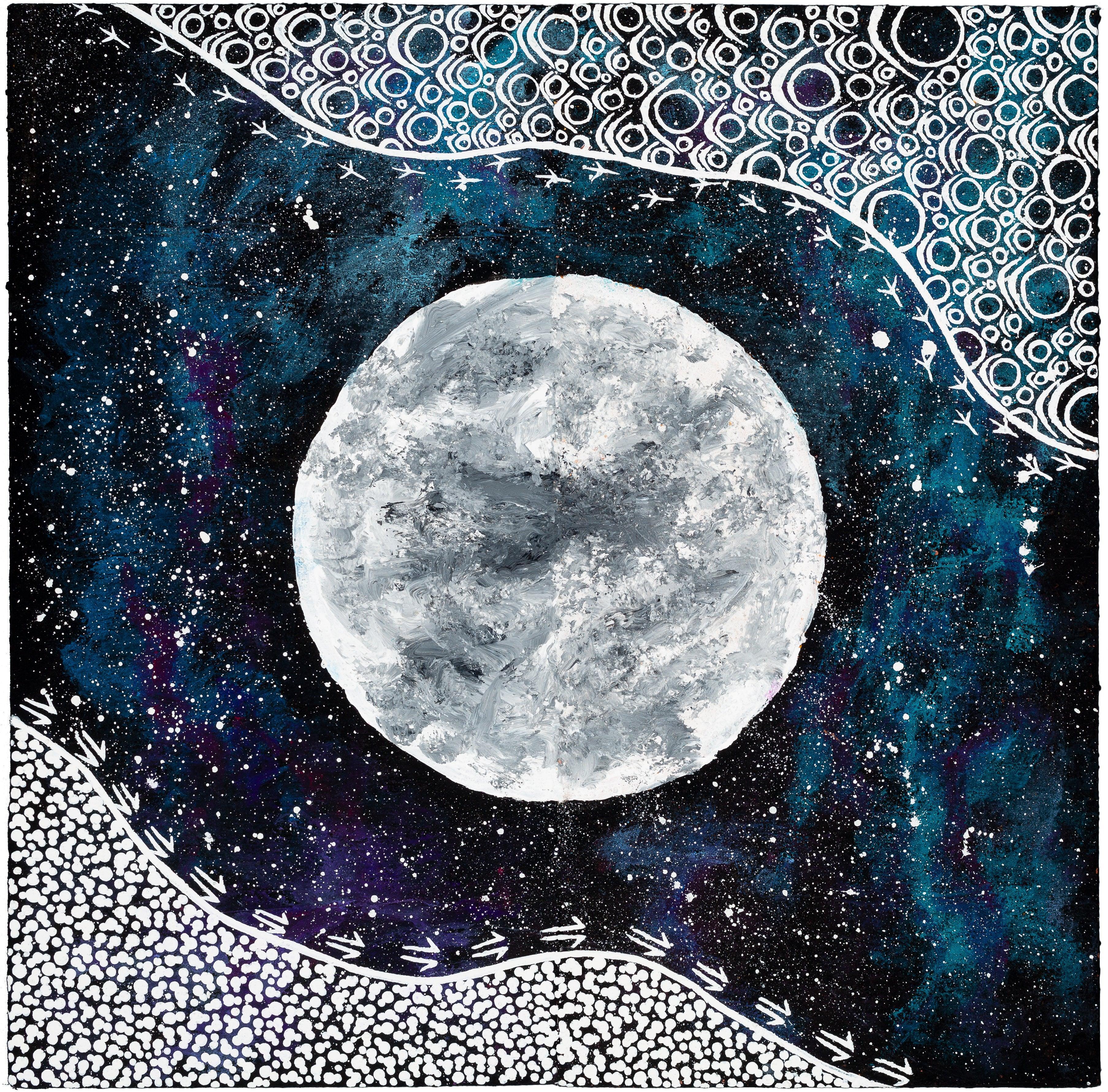Bira AR Print – Aboriginal fine art print with intricate patterns and augmented reality storytelling elements.